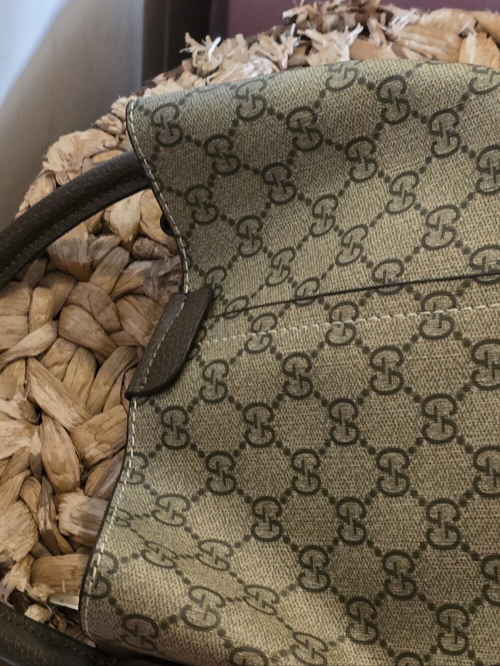 Gucci Brown & Beige GG Canvas Top-Handle Tote - Picture 5 of 5